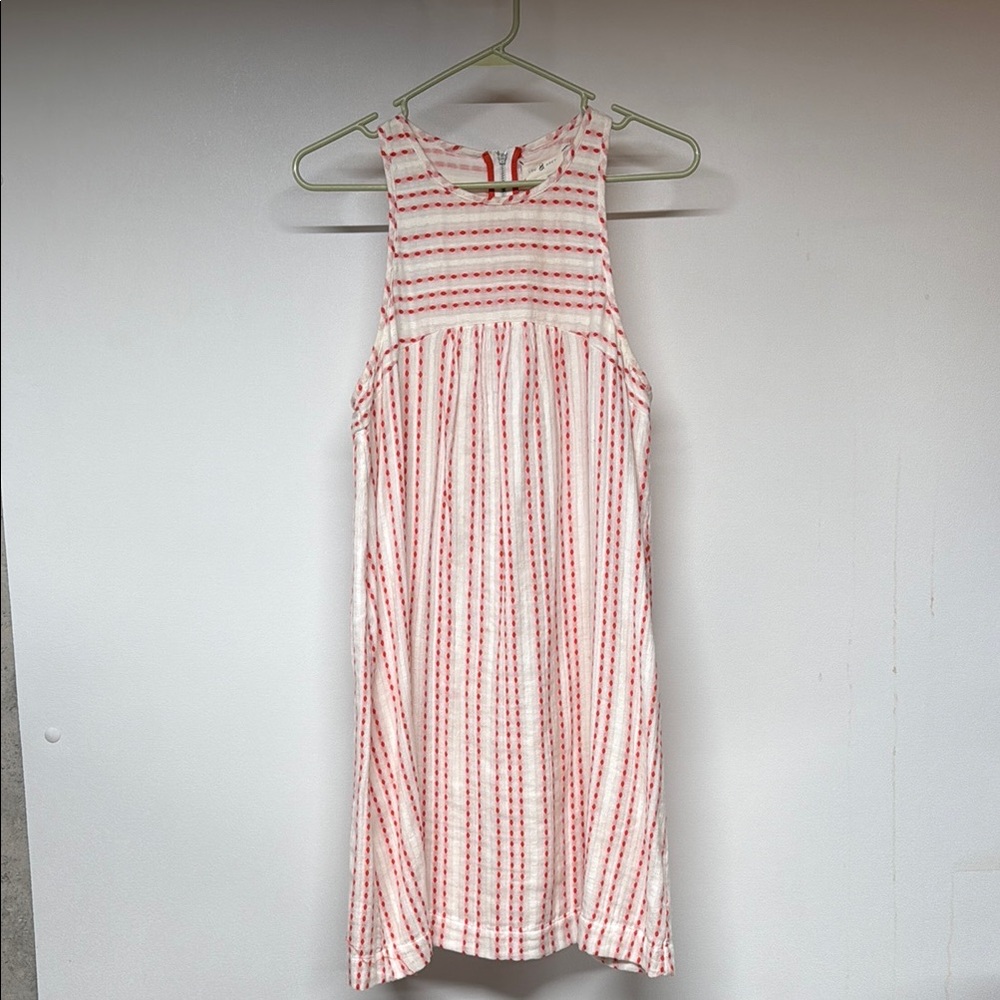 Striped Sleeveless Pink & White Summer Dress